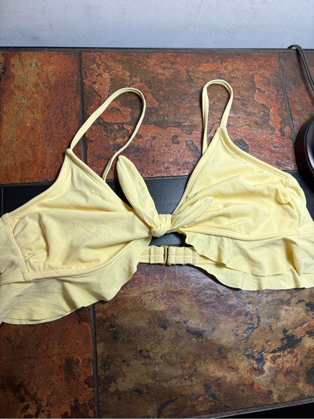 Target Yellow Ribbed Tie-Front Bralette Top